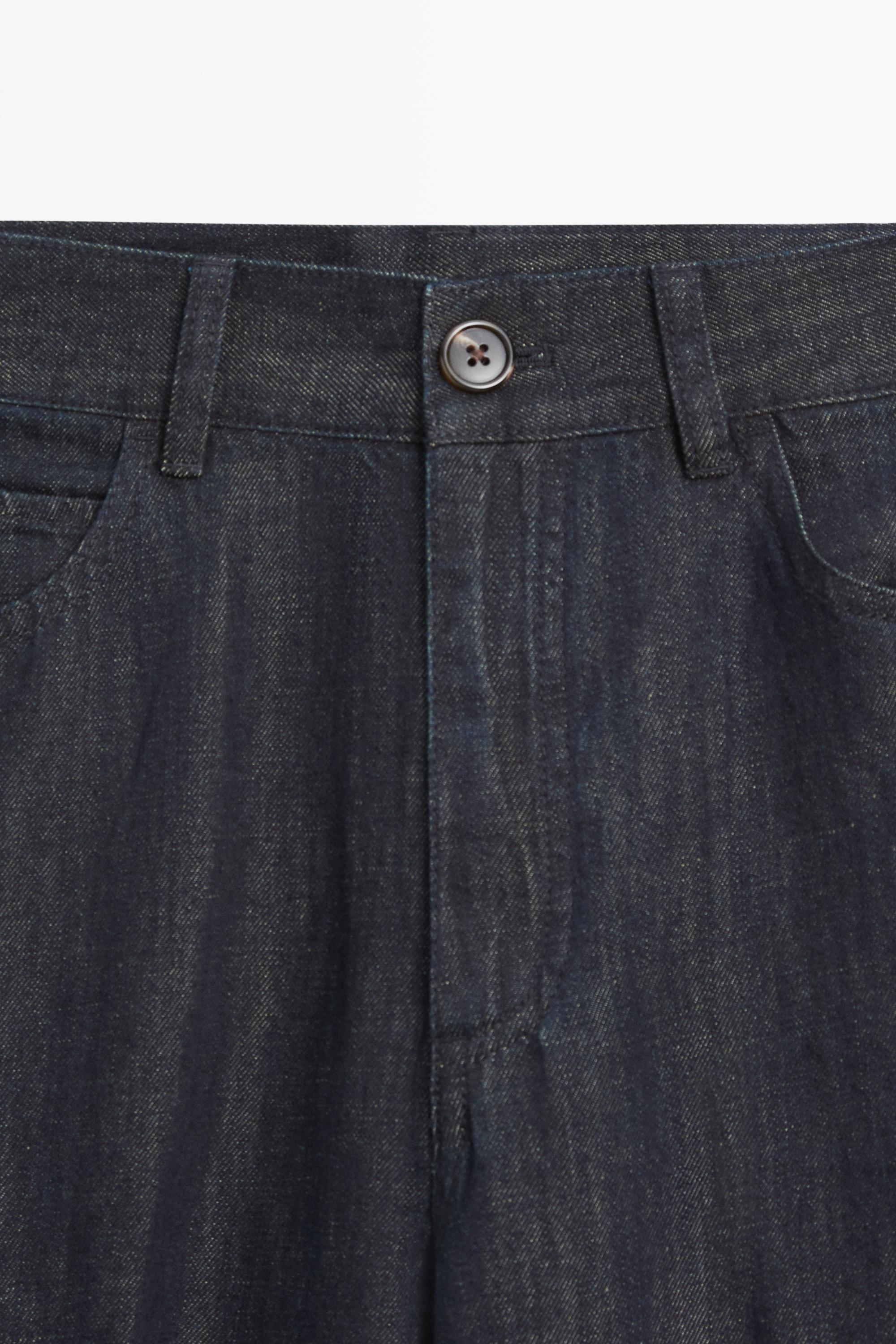 Pantalon palazzo denim taille haute